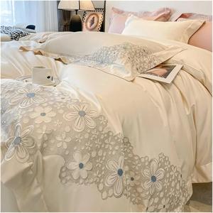 Generic Комплект постельного белья из египетского хлопка с вышивкой White