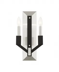 Настенный светильник Beckett с двумя плафонами Livex, серебристый оттенок