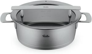 Форма для запекания Fissler Phi Collection (24 см, 3,9 л) со стеклянной крышкой - большая форма для запекания из нержавеющей стали, подходит для индукционных плит, энергосберегающая,высокое качество, произведено в Германии