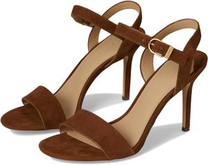 Lauren Ralph Lauren womens Gwen Suede Sandals, Tobacco