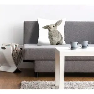 Декоративная подушка queence Marwin с серым кроликом Queence, Grau + bedruckt