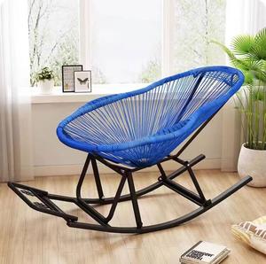 Fantasy Кресло-качалка из ротанга, третье поколение, складное, без сборки, синий