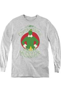 Футболка Elf Cotton с длинным рукавом "Молодость" Gildan, Athletic Heather