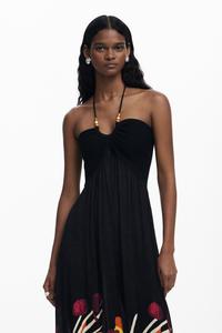 Тропическое длинное платье