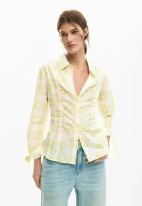 Блузка в клетку на пуговицах Desigual, Yellow
