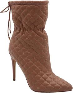 Женские ботильоны с острым носком на высоком каблуке-стилето Anne Michelle, Camel Pu