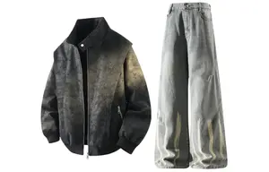 Повседневная спортивная одежда Unisex с воротником стойкой Moderate X1617, черный jacket+желтый mud pants