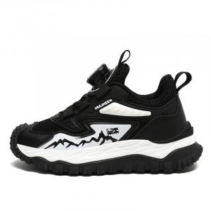 Детские противоскользящие термостойкие устойчивые к ударам и истиранию низкие кроссовки для бега Kids' Mulinsen, mls8657 черный[breathable mesh]