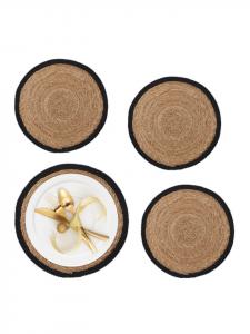 Набор из 4 салфеток под тарелки из натурального дерева - Ø 37 см Relaxdays, Natur - Ø 37 cm