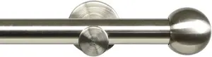 Карниз Liedeco "Modern Line Ball", 1 направляющая, фиксированный размер 160 см, Ø16мм, цвет edelstahlfarben
