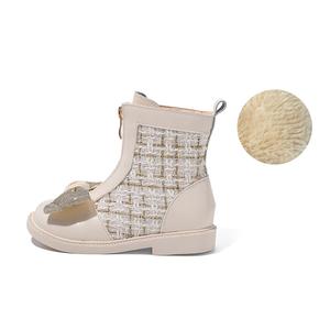 ABC DOUKIDS нескользящие утепленные ботинки с низкой манжетой для детей ABCdoukids, бежевый