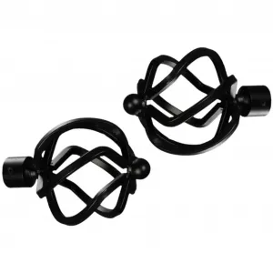 Наконечники для карниза Liedeco «Хелена», (комплект, 2 шт.), для карнизов Ø 16 мм, черный