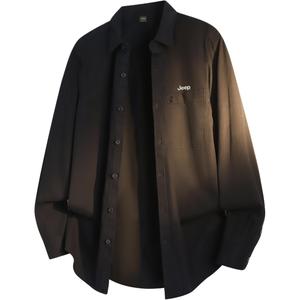 Рубашка Unisex Lapel Moderate Workwear Jeep, темно-синий