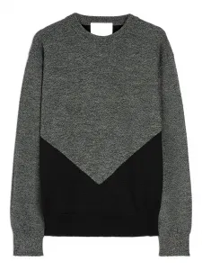 Шерстяной свитер со вставками JIL SANDER, серый
