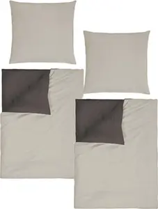 Комплект постельного белья aboutyourhome, хлопок, однотонный, двусторонний, 135x200 / 80x80 см, розовый, серый, бежевый, бежевый / 4 предмета. aboutyourhome-shop