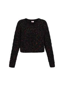 Женский свитер черного цвета с разноцветными вставками myMo