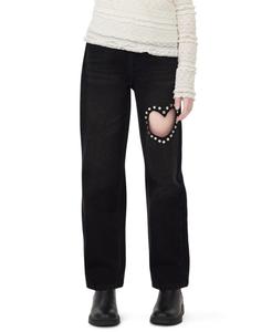 Джинсы прямого кроя с вырезом в форме сердца 7-20 H by Habitual, Black