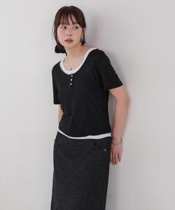 Комплект из майки и топа с воротником-стойкой