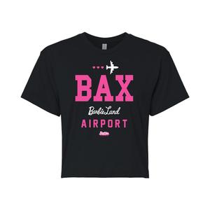 Футболка с рисунком «Барби: фильм Барби Ленд в аэропорту» для юниоров Licensed Character, черный