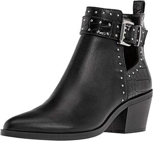 Женские ботильоны FSJ Almond с заостренным носком, вырезами в стиле челси, массивным каблуком, ремешком с пряжкой и комфортной посадкой, размеры 4-15 США, Black