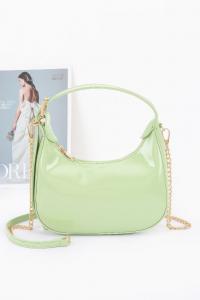 Эмалированная сумка хобо FASHNZFAB, светло-оливковый