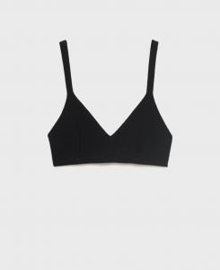 Женский вязаный укороченный топ MANGO, Black