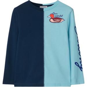 Burberry Толстовка с логотипом и принтом с длинным рукавом, синяя, детская