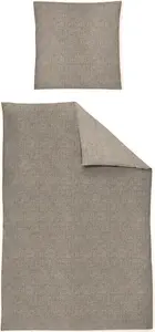 GmbH & Co. KG Комплект постельного белья из плюша и хлопка, бархат 8835, цвет серебристый, размер 135x200+80x80 см, алюминий Irisette