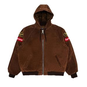 Куртка Supreme x Vanson Leather Hooded Work Jacket Suede, желто-коричневый
