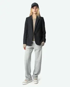 Женские спортивные брюки чилловые широкие прямые Zadig & Voltaire, светло-серый