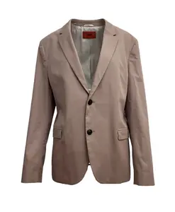 Хлопковый блейзер с накладными карманами Hugo, коричневый