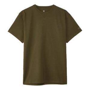 Футболка men's x kim jones crossover small label solid color sports round neck short sleeve olive green Converse, зеленый