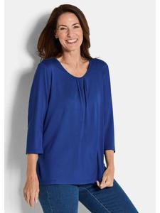 Блузка-рубашка, вискозный верх с короткими рукавами, королевского синего цвета GOLDNER