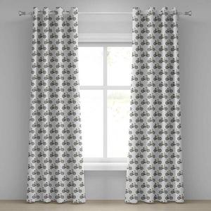 Занавеска с люверсами Abakuhaus Fahrrad 2 шт, 280x245x0,5 см цвет mustard schwarz