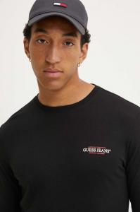 Хлопковая рубашка с длинным рукавом Guess Jeans, черный