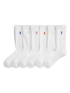 Комплект из шести пар носков с вышитым логотипом Polo Pony Polo Ralph Lauren, белый