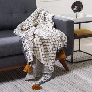 Плед Safavieh Ven, 50x60 см, желтый / черный