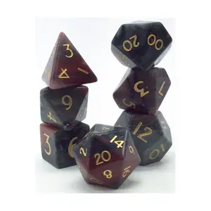Полисет — Кровавый камень с золотом (7), Semi Precious Stone Dice (Level Up Dice)