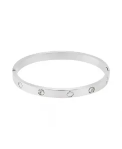 Браслет из кубического циркония с клевером, устойчивый к потускнению Adornia, silver