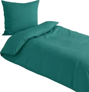 Постельное белье Dream Sleep Uni Mako-Satin 200x220 см + 2 шт. 80x80 см петролеум