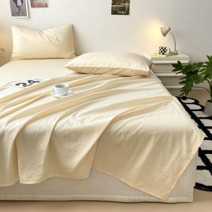 Yalu Комплект постельного белья из 100% хлопка (простыня 200х230 см, 2 наволочки), цвет бежевый