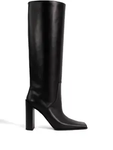 Кожаные ботильоны с квадратным мысом и каблуком 90 мм Alaïa, черный