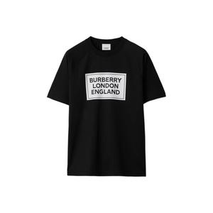 Burberry Футболка с рукавом реглан женская черная SS24