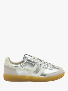 Классические женские кожаные кроссовки Viper Metallic Gola, Silver/Off White/Gum