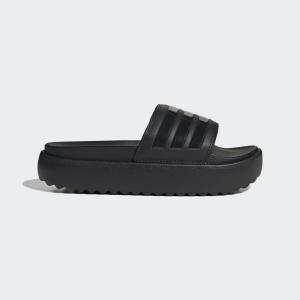 Шлепанцы Adilette на платформе Adidas, цвет Core Black/Core Black/Core Black
