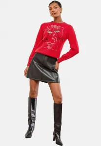 Рождественский семейный джемпер с круглым вырезом и стандартным кроем Lipsy, Red Season Slogan