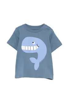 Футболка с мотивом кита Stella Mccartney Kids, синий