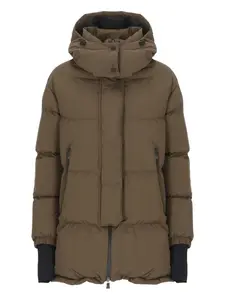Стеганый пуховик с капюшоном Herno, коричневый