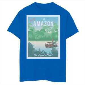Футболка The Amazon Travel Poster для мальчиков 8–20 лет с круизом по джунглям Disney Licensed Character