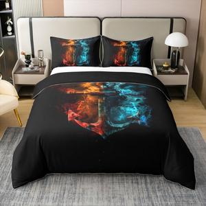 Erosebridal Хлопковый комплект постельного белья Anchor с морским принтом в красно-синих тонах, Black Blue